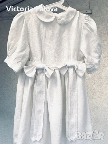 Уникална бутикова  детска рокля груб лен Германия, снимка 4 - Детски рокли и поли - 51733807