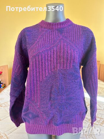 Лилав дамски пуловер, снимка 3 - Блузи с дълъг ръкав и пуловери - 44194707