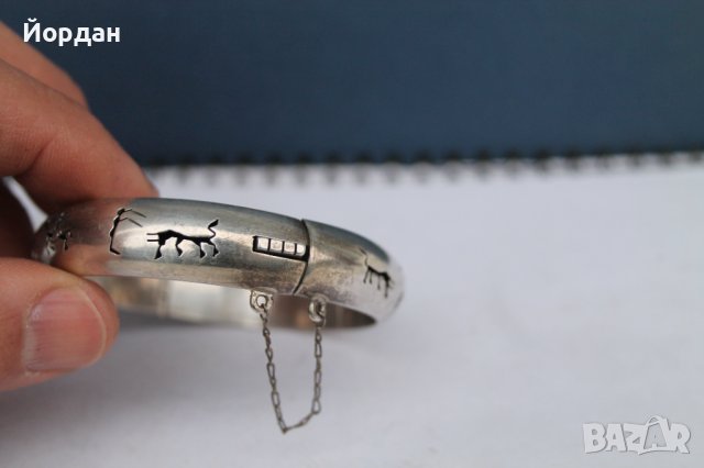 Дамска сребърна гривна, снимка 3 - Гривни - 38883436