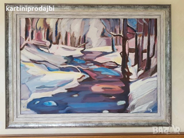 Маслена картина " Снежно ", снимка 4 - Картини - 42224733