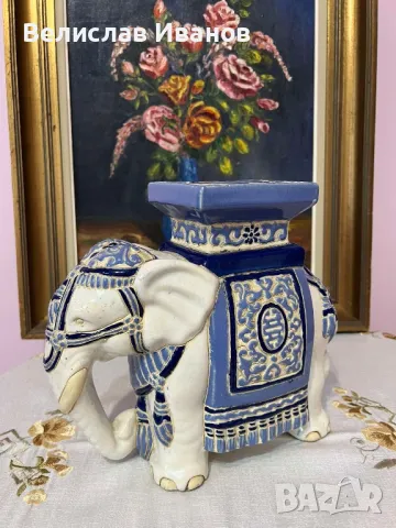 Винтидж керамичен слон в перфетно състояние. , снимка 5 - Антикварни и старинни предмети - 49695012