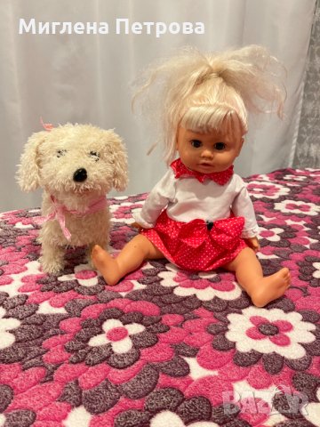 Кукла с подарък кученце, снимка 1 - Кукли - 35674439