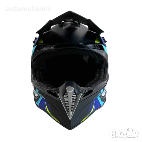 Каска за ендуро крос атв , Размер S, Matt Black/Blue - 721387, снимка 4 - Аксесоари и консумативи - 51202159