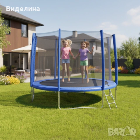 Батут с външна мрежа Jump 10ft - безопасно забавление и тренировка, снимка 3 - Други спортове - 53590039