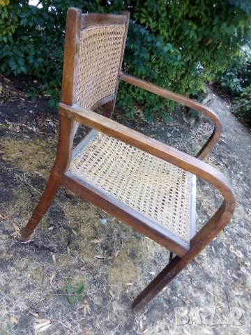 Дърво и ратан, ретро кресло, снимка 3 - Антикварни и старинни предмети - 51318778