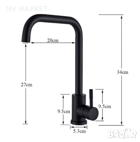 Смесител Едноръкохватков кухненски, неръждаема стомана 360° въртящ се смесител за мивка, снимка 2 - Смесители - 53837348