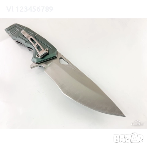 Сгъваем автоматичен джобен нож със зелена алуминиева дръжка, снимка 6 - Ножове - 51462165
