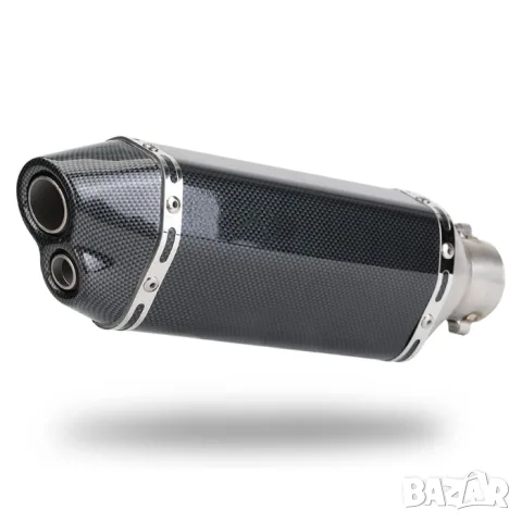 Карбоново спортно гърне за мотор 370 mm със стикер, снимка 3 - Аксесоари и консумативи - 55866302