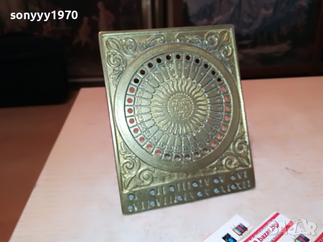 КАЛЕНДАР-МЕД/МЕСИНГ-ВНОС ФРАНЦИЯ 1311221651, снимка 2 - Антикварни и старинни предмети - 38658168