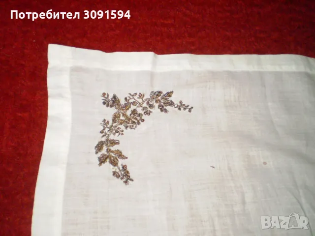 Кърпа 19 век, бродирана със златна сърма и пайети, снимка 2 - Други ценни предмети - 48716060