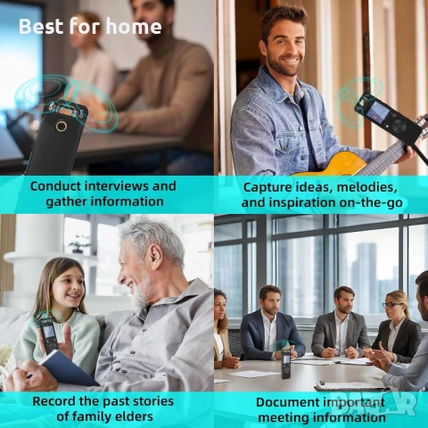 Hinne 80G Цифров гласов рекордер - гласово активиран диктофон с парола, снимка 7 - Други - 50505312