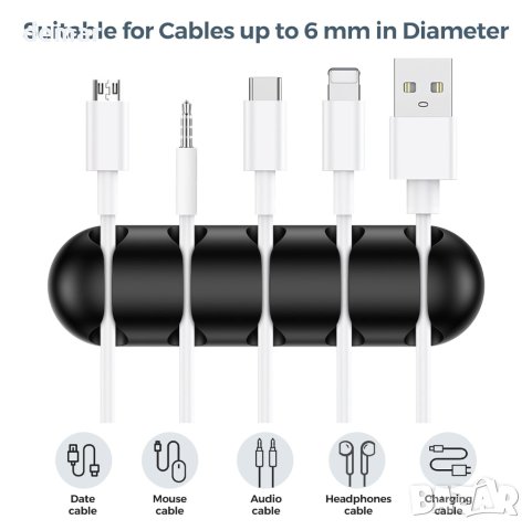 Щипки - държачи за кабели UNBREAKCable, органайзер за кабели - черни, снимка 5 - Други стоки за дома - 42281185