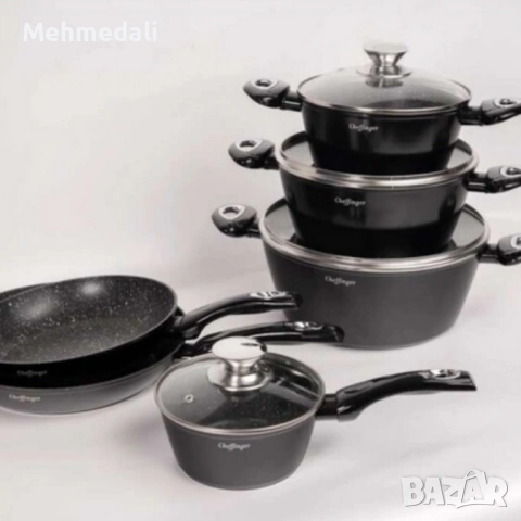 Комплект съдове за готвене Cheffinger – 10 части, снимка 3 - Съдове за готвене - 53168872