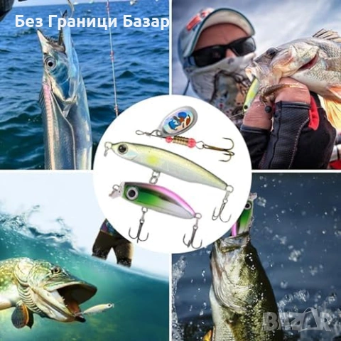 Нов Комплект риболовни примамки 114 части кутия спинери джиг с кутия, снимка 8 - Въдици - 53692032