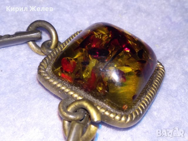 ЕФЕКТНО ШАРМАНТНО БРОНЗОВО ВИНТИДЖ АРТ ДЕКО СТИЛ КЕХЛИБАРЕНО КОЛИЕ 38662, снимка 7 - Колиета, медальони, синджири - 41638690