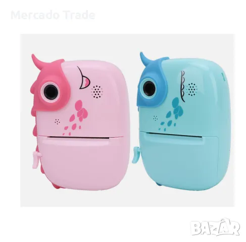 Мини принтер и фотоапарат за деца Mercado Trade, Динозавър, Различни цветове