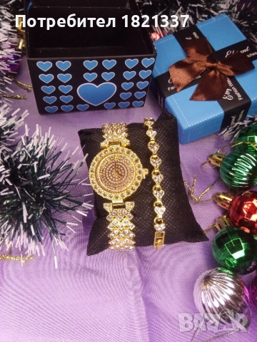 Дамски часовник с гривна , снимка 10 - Бижутерийни комплекти - 53132897