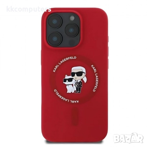 Оригинален кейс Karl Lagerfeld Silicone Karl and Choupette Heads MagSafe и Протектор За iPhone 16 Pr, снимка 2 - Калъфи, кейсове - 51961926