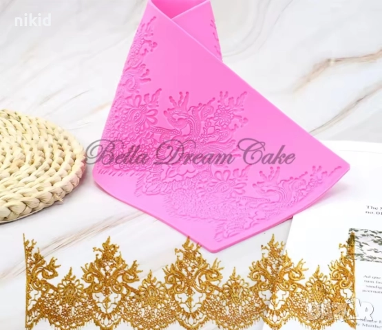 Рошави орнаменти силиконов молд форма захарна дантела гъмпейст роял айсинг 