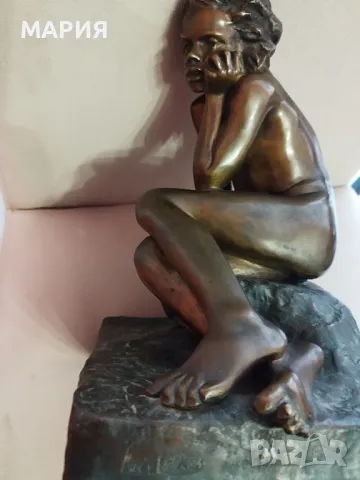 Бронзова скулптура Детството на Каин , снимка 5 - Антикварни и старинни предмети - 49968317