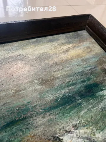 Стара майсторска картина - Морски пейзаж, снимка 4 - Картини - 49210533