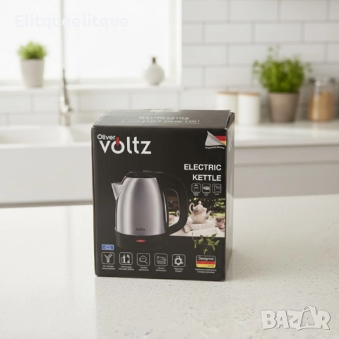 Комплект електрическа кана Voltz с поднос за кафе и чай, снимка 2 - Друга електроника - 52201656