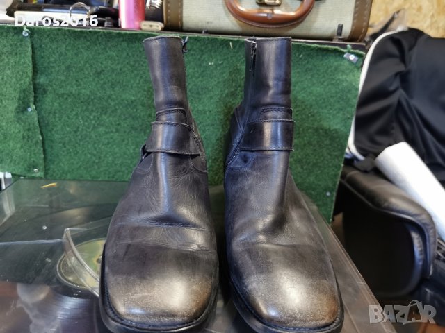 Мъжки кожени боти Zara 42 номер , снимка 2 - Мъжки боти - 42345036