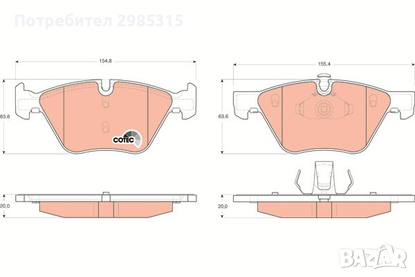 предни накладки за BMW 3 (E90), 3 (E91), 3 (E92), 3 (E93), 5 (E60), 5 (E61), X1 (E84), Z4 (E89) 2.0-, снимка 3 - Части - 36234934