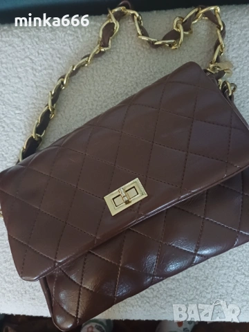 Кожена кафява чанта., снимка 2 - Чанти - 53270209