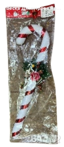 Празнична коледна декорация захарно бастунче – Елегантност и стил за вашия дом, снимка 4 - Декорация за дома - 52301537