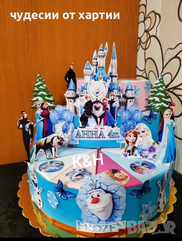Картинена торта Елза и Анна 