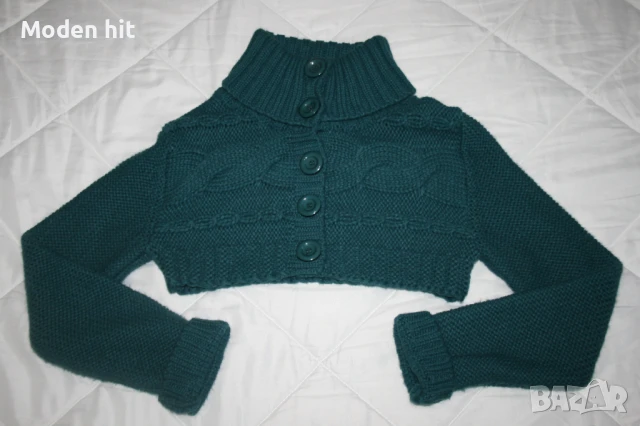 Parkhande къса жилетка/болеро петролен цвят