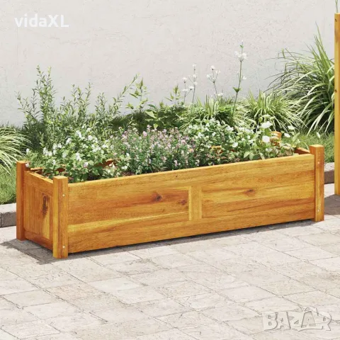 vidaXL Градинска повдигната леха, акациево дърво, 100x30x25 см, снимка 2 - Саксии и кашпи - 56147513