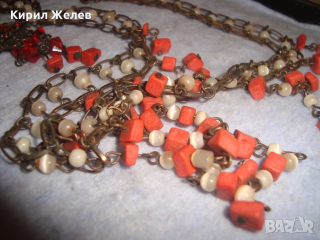 СТАРИ ЕТНОГРАФСКИ БРОНЗОВИ ОГЪРЛИЦА с ОБЕЦИ с МЪНИСТА КОТЕШКО ОКО и ЧЕРВЕН КОРАЛ РЪЧНА РАБОТА 26227, снимка 18 - Антикварни и старинни предмети - 36060987