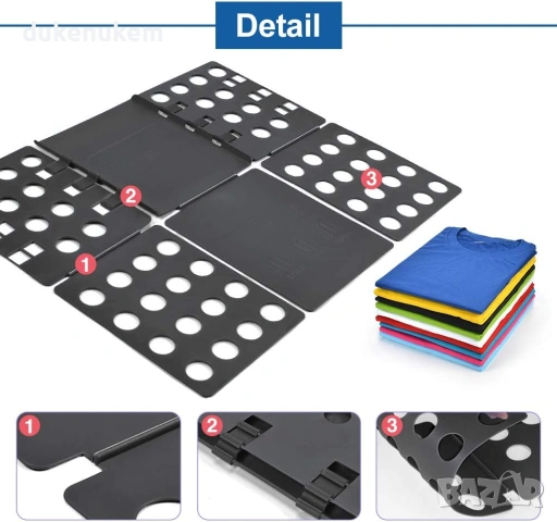 Дъска за сгъване на дрехи, органайзер за бързо и равномерно сгъване на тениски и ризи, снимка 2 - Тениски - 53094344