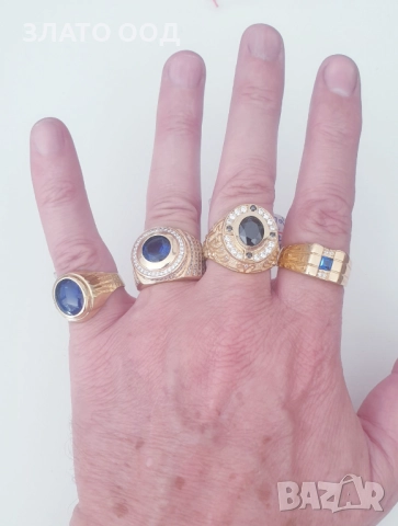 Мъжки златни пръстени  14К, снимка 4 - Пръстени - 51583212