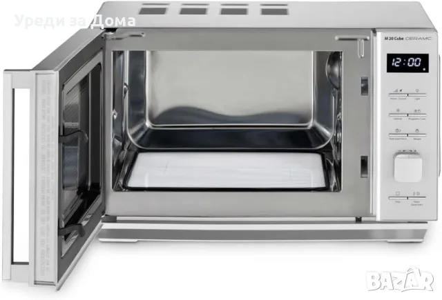 Микровълнова фурна CASO Germany M20 Cube Ceramic, 20 л, 800 W, сребриста, снимка 2 - Микровълнови - 56149555
