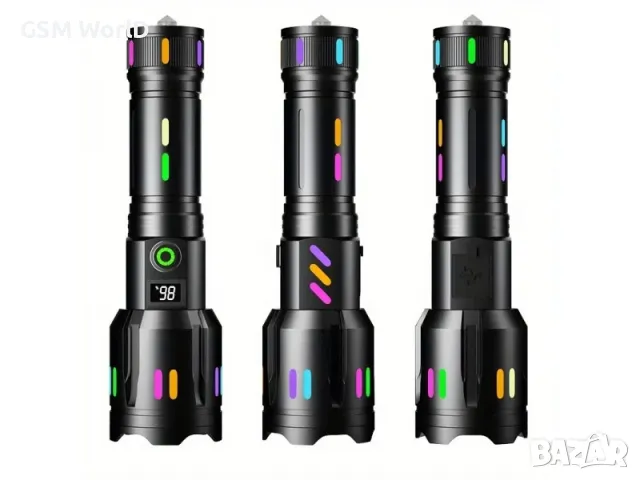 LED тактически алуминиев фенер X-BAL G BL-G62TG – 20см., снимка 3 - Къмпинг осветление - 49369760