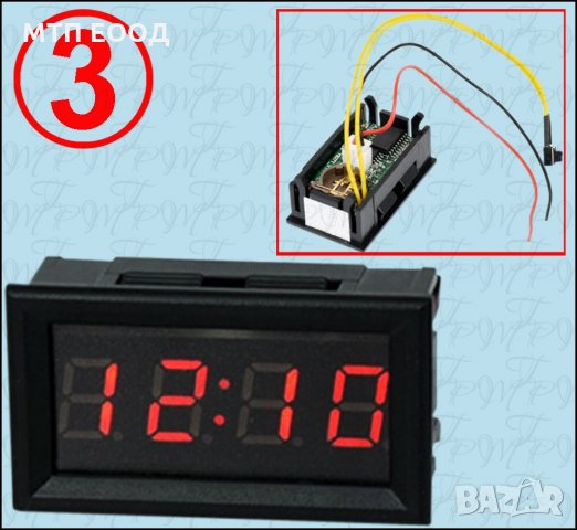 Часовник, волтмер, термометър, за кола, камион, волтметър, температура, снимка 3 - Аксесоари и консумативи - 31146459