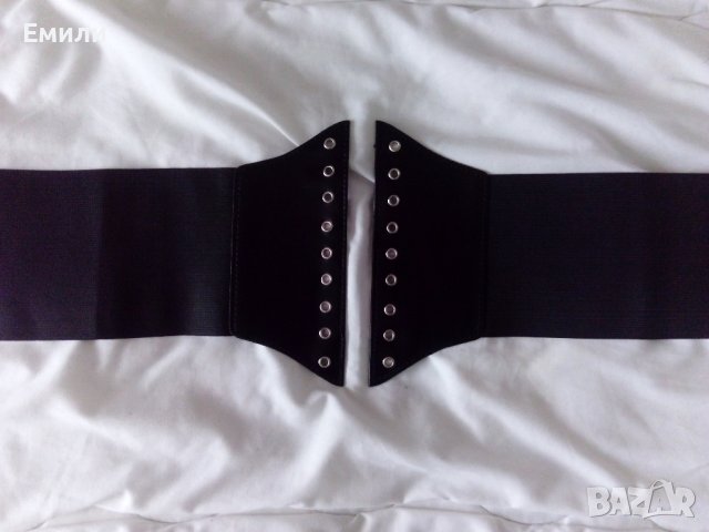 Широк колан-корсет за талия от еко кожа в черен цвят, снимка 9 - Корсети, бюстиета, топове - 41488421