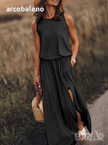 Дамска рокля без ръкави с обло деколте, 10цвята, снимка 8 - Рокли - 40762101