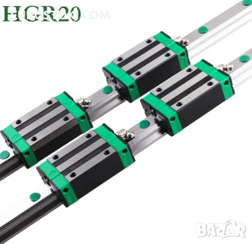 Комплект линейни водачи HGR20 1200 мм, 2 водещи шини HGR20 + 4 блока HGH20CA, за 3D принтери и CNC, снимка 3 - Резервни части за машини - 56228385