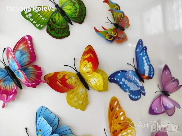 3Д пеперуди, стикери за декорация