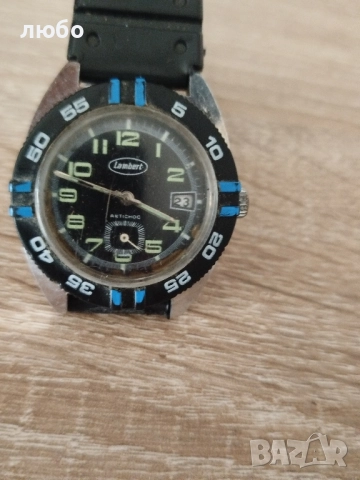 Мъжки Водолазен Часовник DIVER Lambert ANTICHOS 70/80 Години Работи Точно Сменя Датата , снимка 4 - Мъжки - 52357109