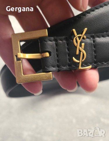 черен колан YSL тънък модел, снимка 1 - Колани - 41696344