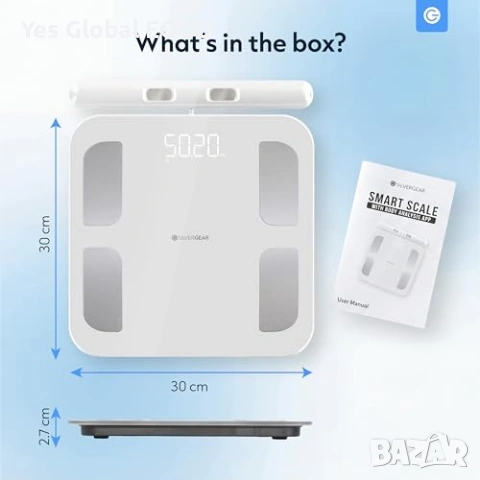 Silvergear кантар с ръчни сензори и App, снимка 9 - Други - 53619900