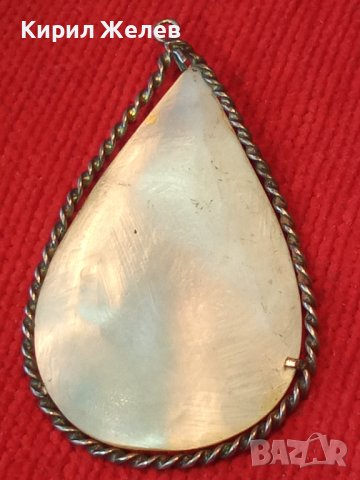 СТАРИНЕН АР НУВО СЕДЕФЕН ПЕНДАНТ НАТУРАЛЕН КРАЛСКИ СЕДЕФ във ФИН СРЕБЪРЕН ОБКОВ - БИЖУ УНИКАТ! 16851, снимка 3 - Антикварни и старинни предмети - 39666412