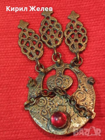 СТАРИННА ВЪЗРОЖДЕНСКА АЖУРНА БОРНЗОВА ОРНАМЕНТИРАНА РЕТРО БРОШКА РЯДКА РЪЧНА ИЗРАБОТКА 38671, снимка 6 - Антикварни и старинни предмети - 41622838