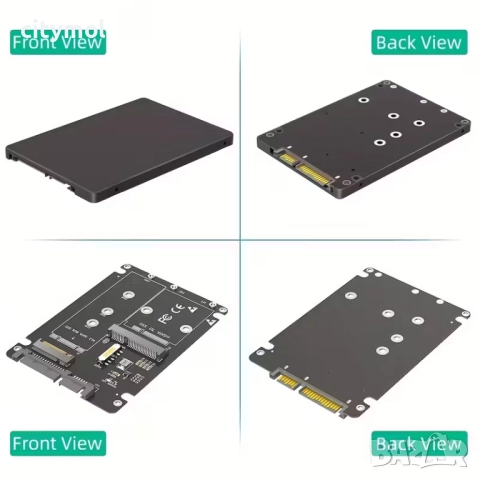 SSD адаптер 2 в 1, поддържащ mSATA и NGFF M.2 Key B, пластмасов корпус  ​, снимка 2 - Други - 52008520