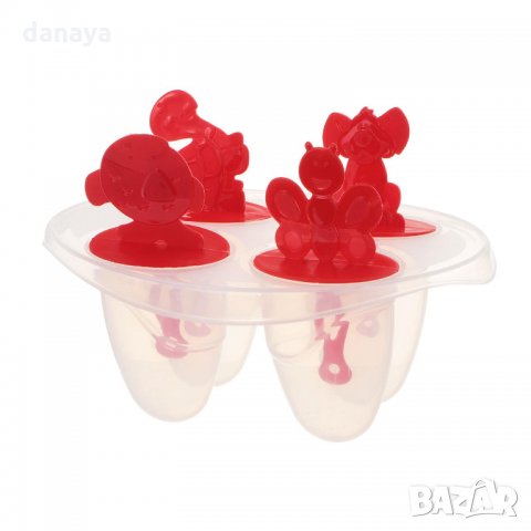 2354 Форми за сладолед на клечка животинки, 4 гнезда, снимка 6 - Форми - 33910762